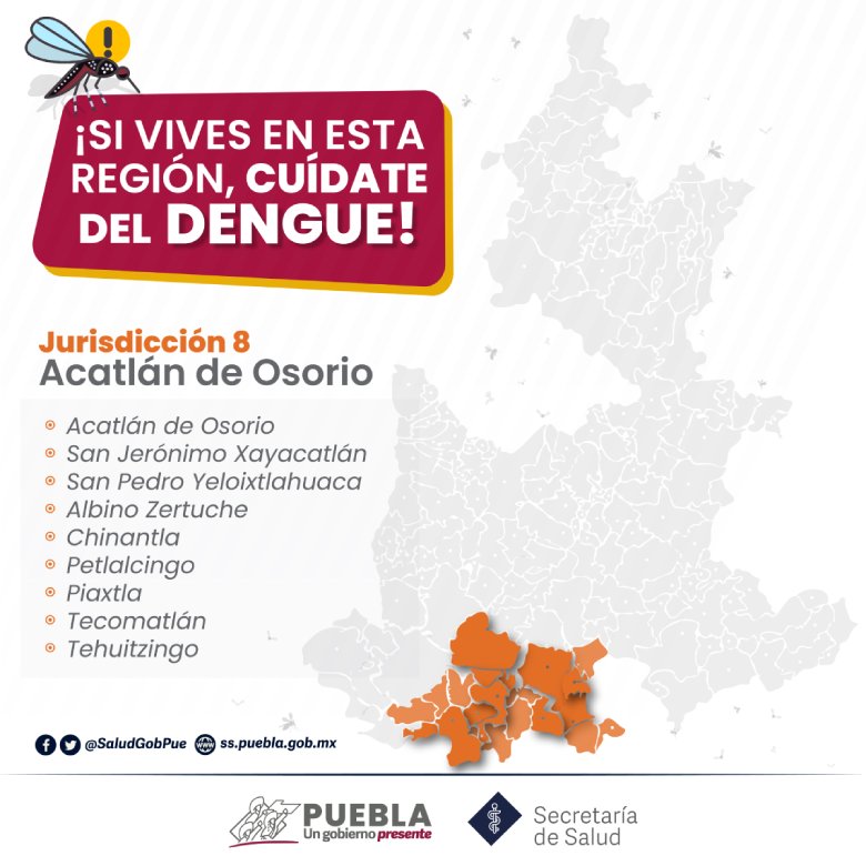 Jurisdicción  08, Acatlán de Osorioa afectada por dengue en Puebla