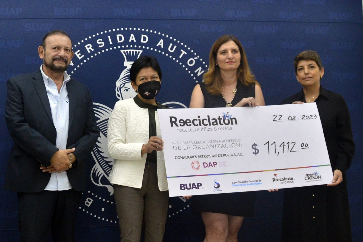 Los fondos recaudados en Reciclatón 2023 fueron entregados a Donadores Altruistas de Puebla
