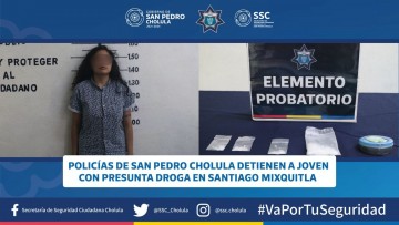 Detienen a Joven en San Pedro Cholula por Posesión de Sustancias