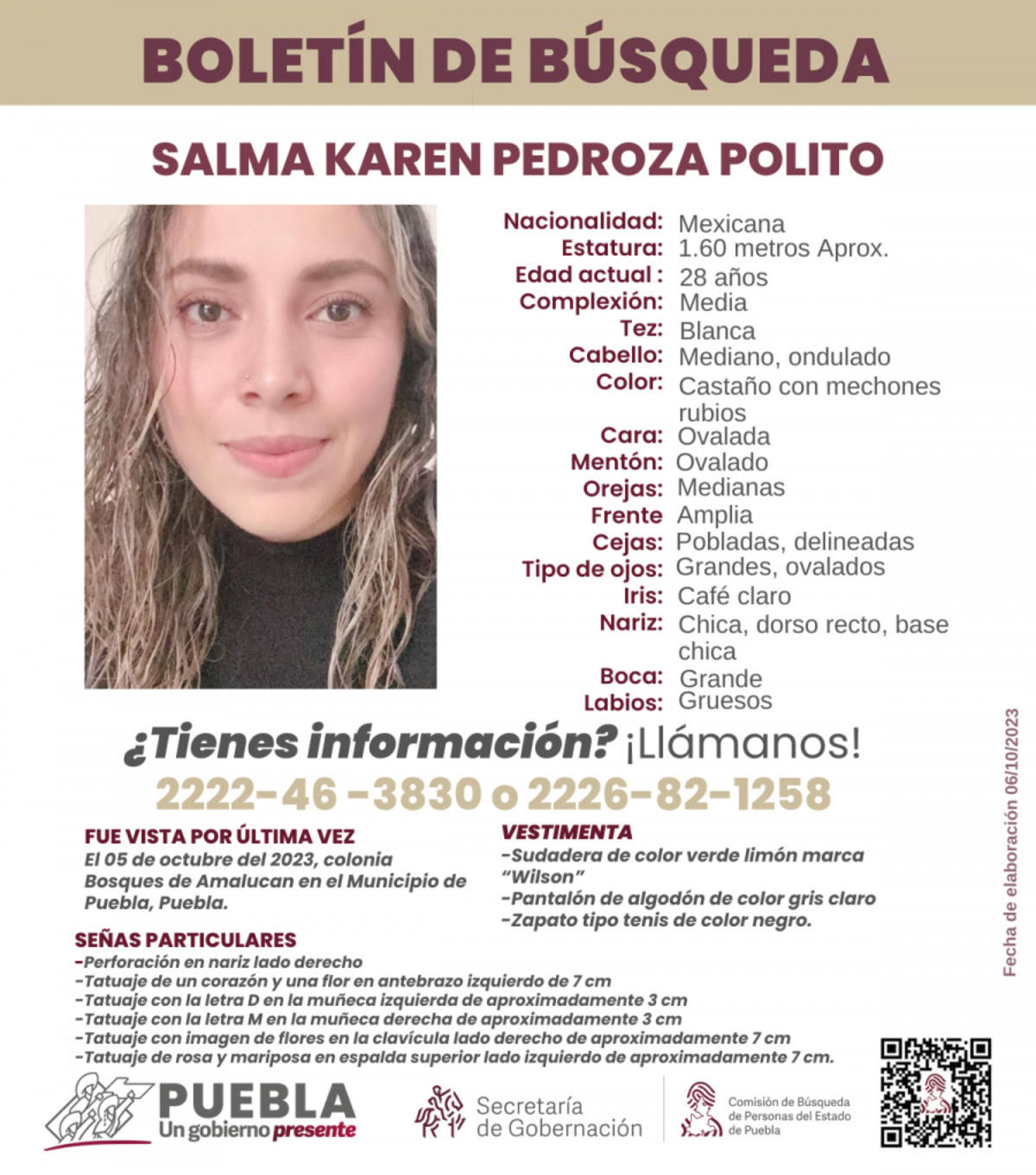 Boletín de busqueda Salma Karen