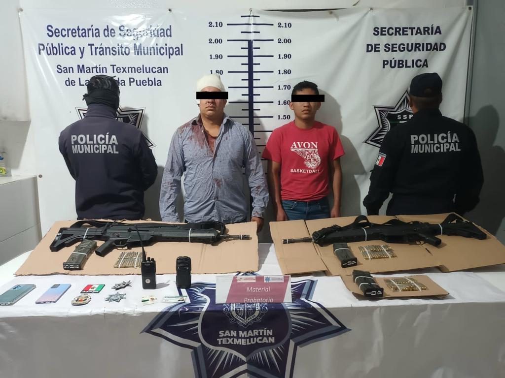 Detenidos por amenazas con armas de fuego en San Martín Texmelucan