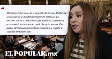 Por mayoría, diputados aprueban renuncia de Amanda Gómez a la Auditoría Superior