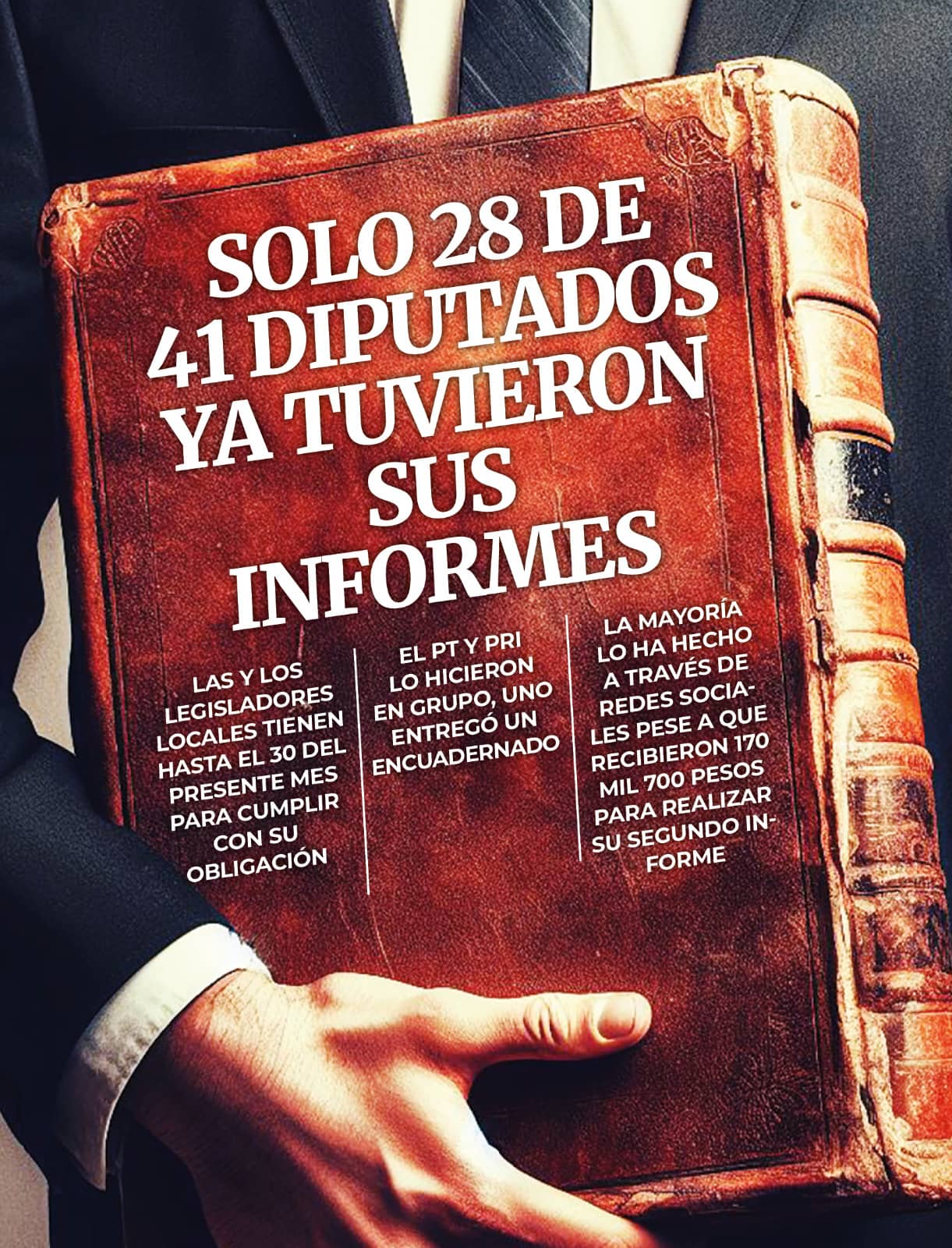 Solo 28 de 41 diputados ya dieron sus informes