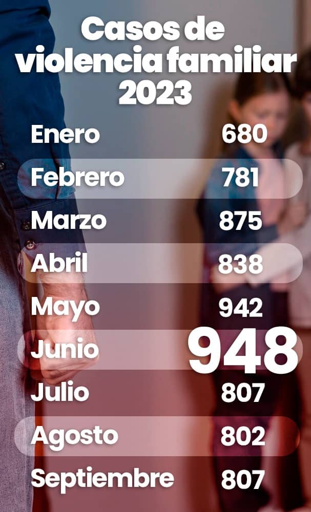 Casos de violencia familiar en 2023