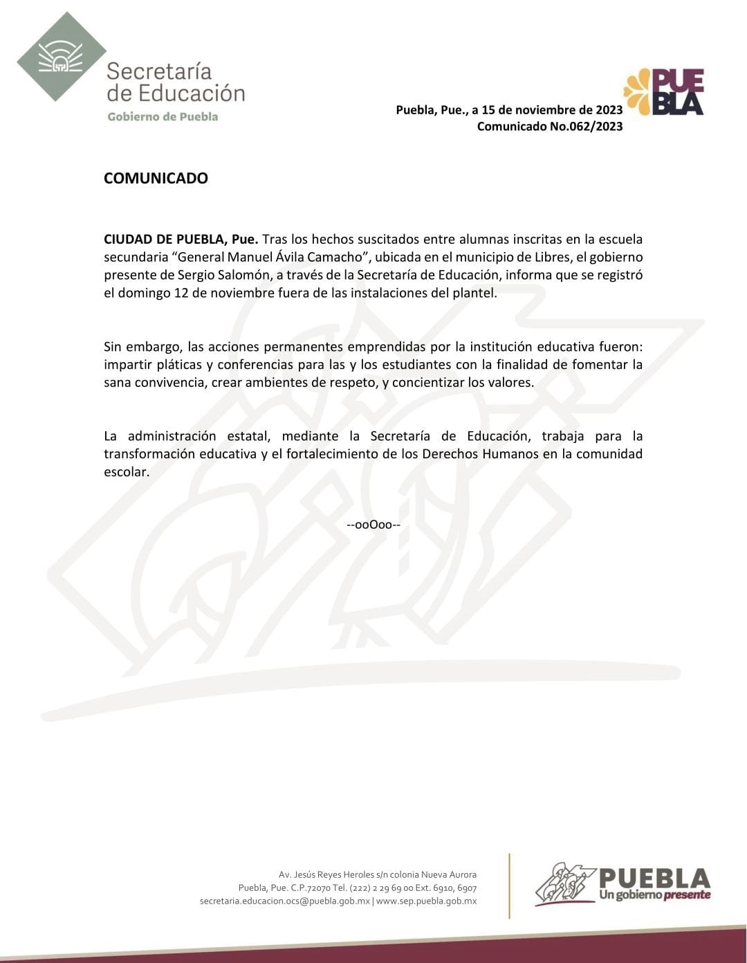 Comunicado SEP