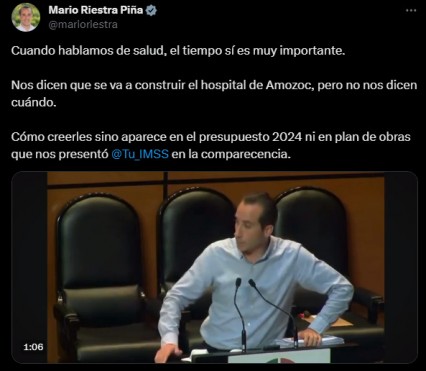 Diputado Riestra exige respuestas sobre hospital de Amozoc al director del IMSS