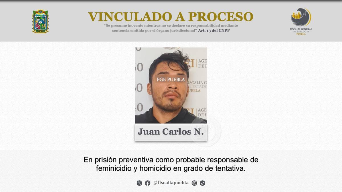 Vinculan a proceso a Carlos N por el feminicidio de su esposa