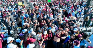 Claudia Sheinbaum Pardo durante un encuentro con la militancia en Rosarito