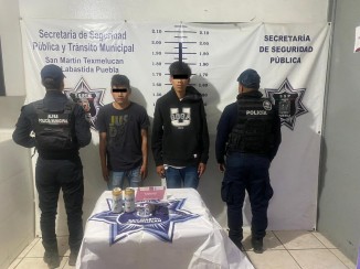 Fredy “N” y Fernando “N”, alias el “Cachorro”, fueron trasladados a las instalaciones de la Secretaría de Seguridad Pública y Tránsito Municipal de San Martín Texmelucan