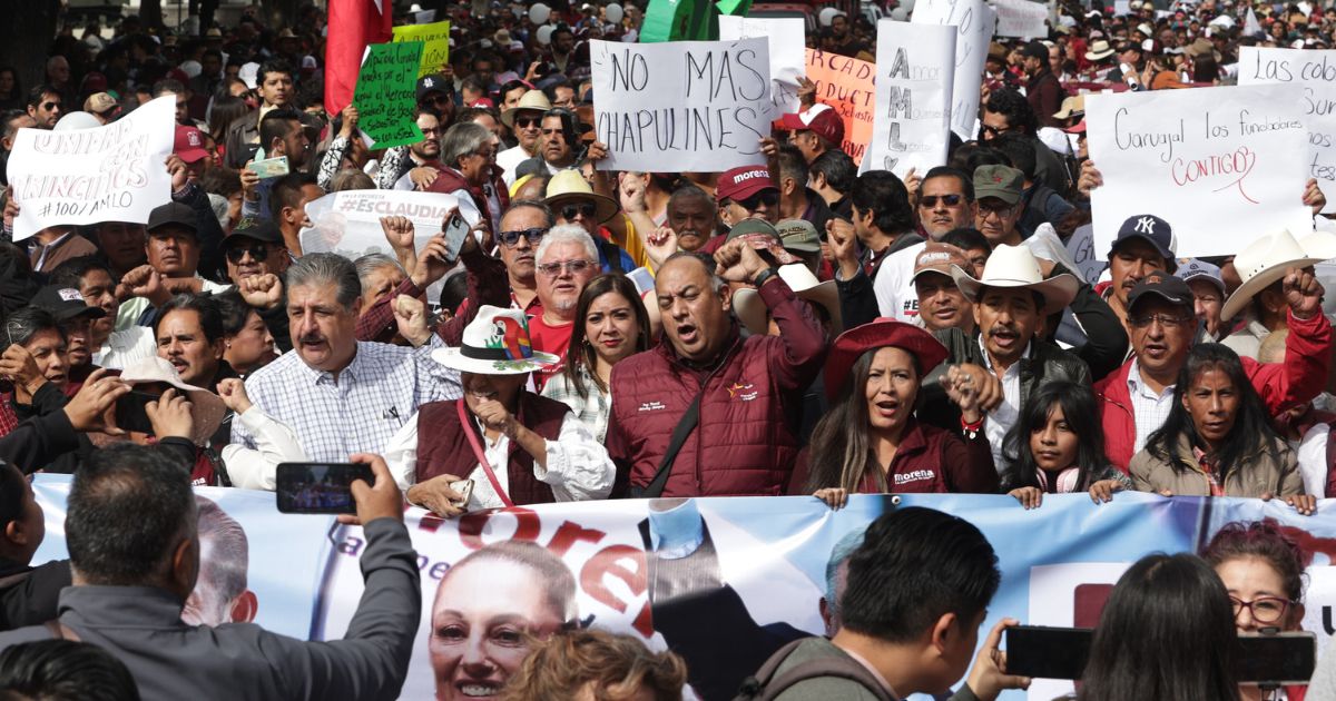 Morenistas Marchan En Apoyo Hacia Claudia Sheinbaum Y Alejandro Armenta