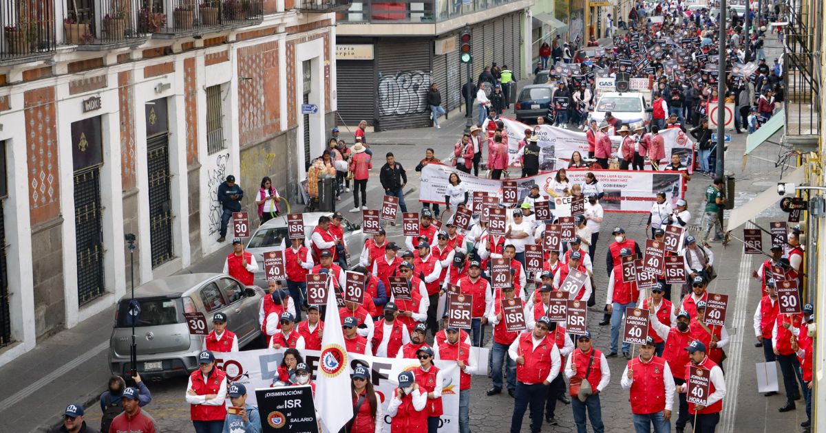 Trabajadoras y trabajadores marchan en el Centro por la reducción de la jornada laboral