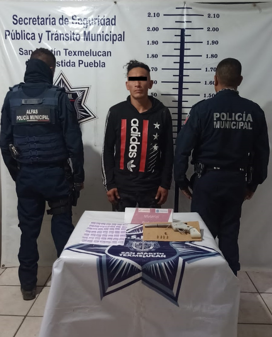 Detienen a líder criminal en acción policial de San Martin Texmelucan