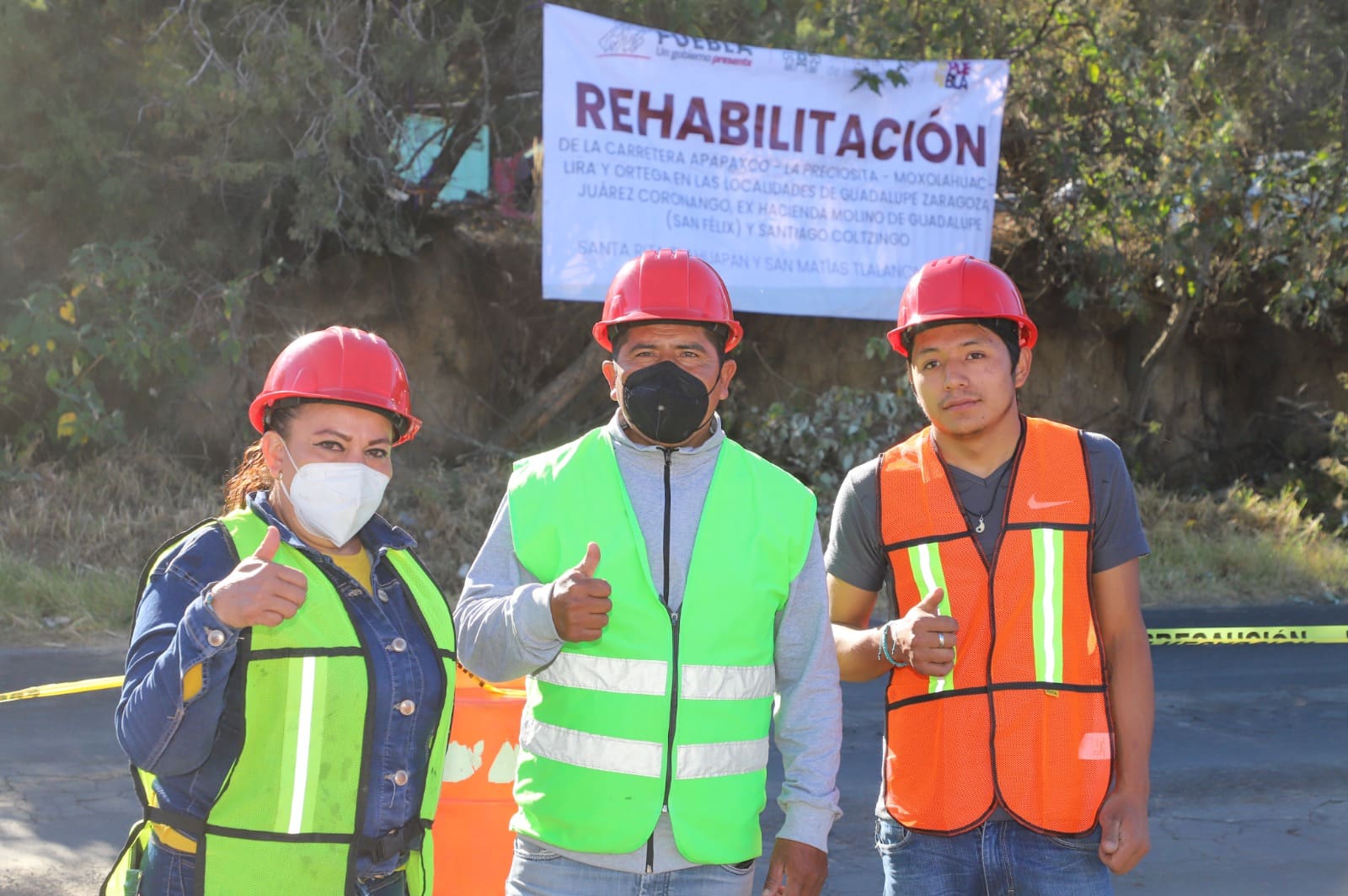 rehabilitación de 5.3 kilómetros de la carretera Tlahuapan-San Matías Tlalancaleca 