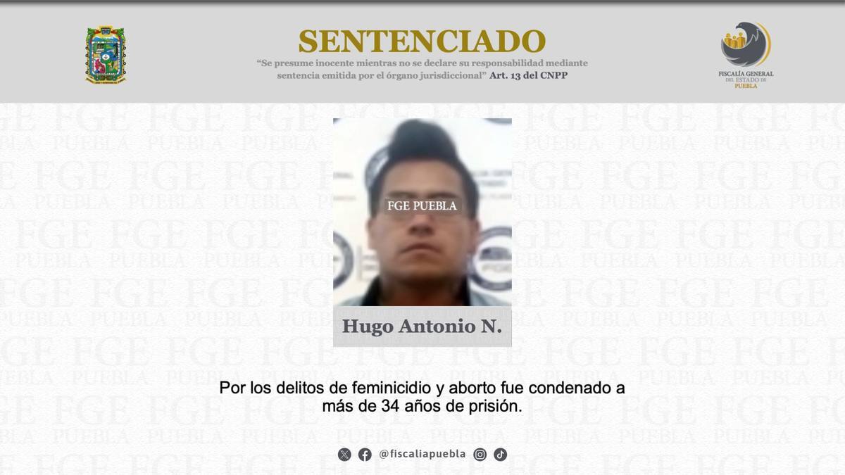 Tras 4 años, sentencian a 34 años de prisión a Hugo por feminicidio y aborto de Nayeli