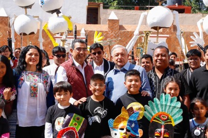 En Puebla, AMLO entrega obras del patrimonio cultural