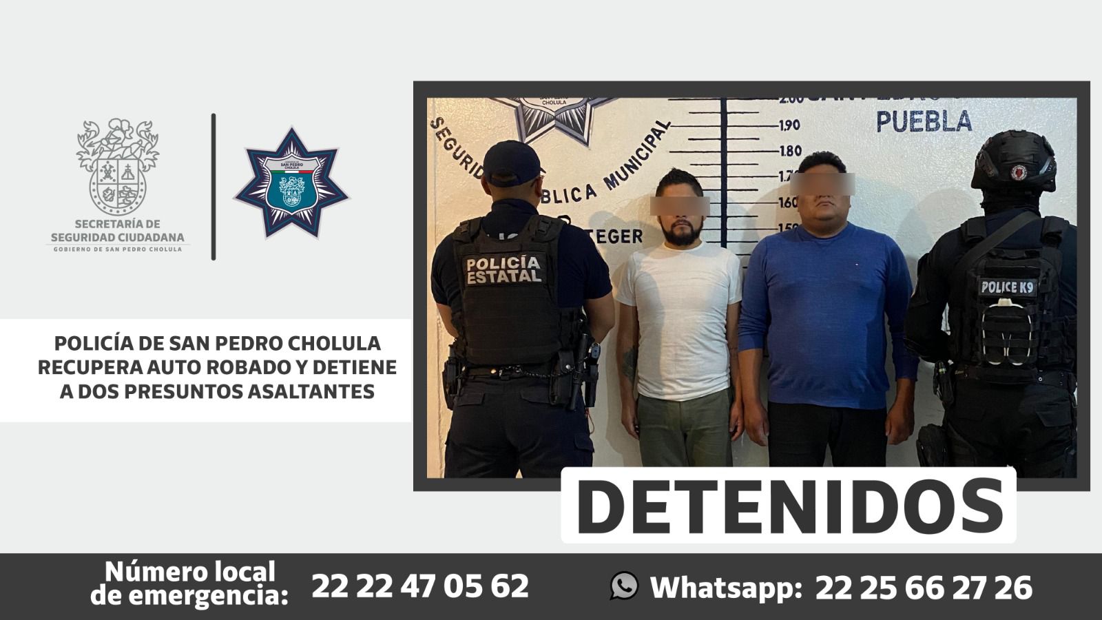 Persecución Exitosa: Detenidos en Puebla por Presunta Participación en Robo de Vehículo