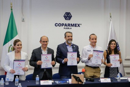 Mario Riestra y COPARMEX firman acuerdo por una Puebla inclusiva y equitativa