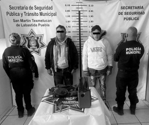 Policía Municipal de San Martín Texmelucan captura a sospechosos