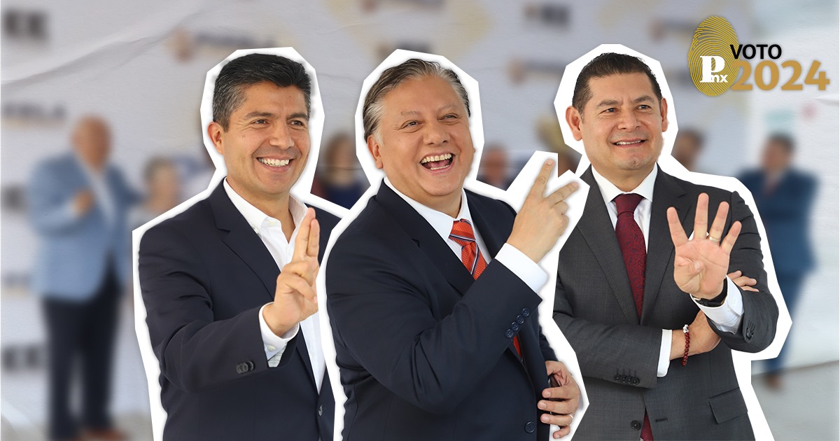 El debate por la candidatura en Puebla comienza y los candidatos llegaron acompañados de porras.