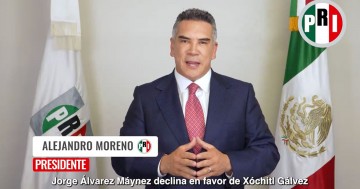 Alito Moreno Reta a Jorge Álvarez Máynez a declina a favor de Xóchitl Gálvez a cambio de él renunciar a la dirigencia nacional del PRI y a su candidatura al Senado de la República