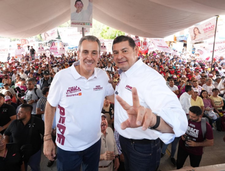 Pepe Chedraui, Candidato a la presidencia Puebla, y Alejandro Armenta, Candidato a gobernador Puebla