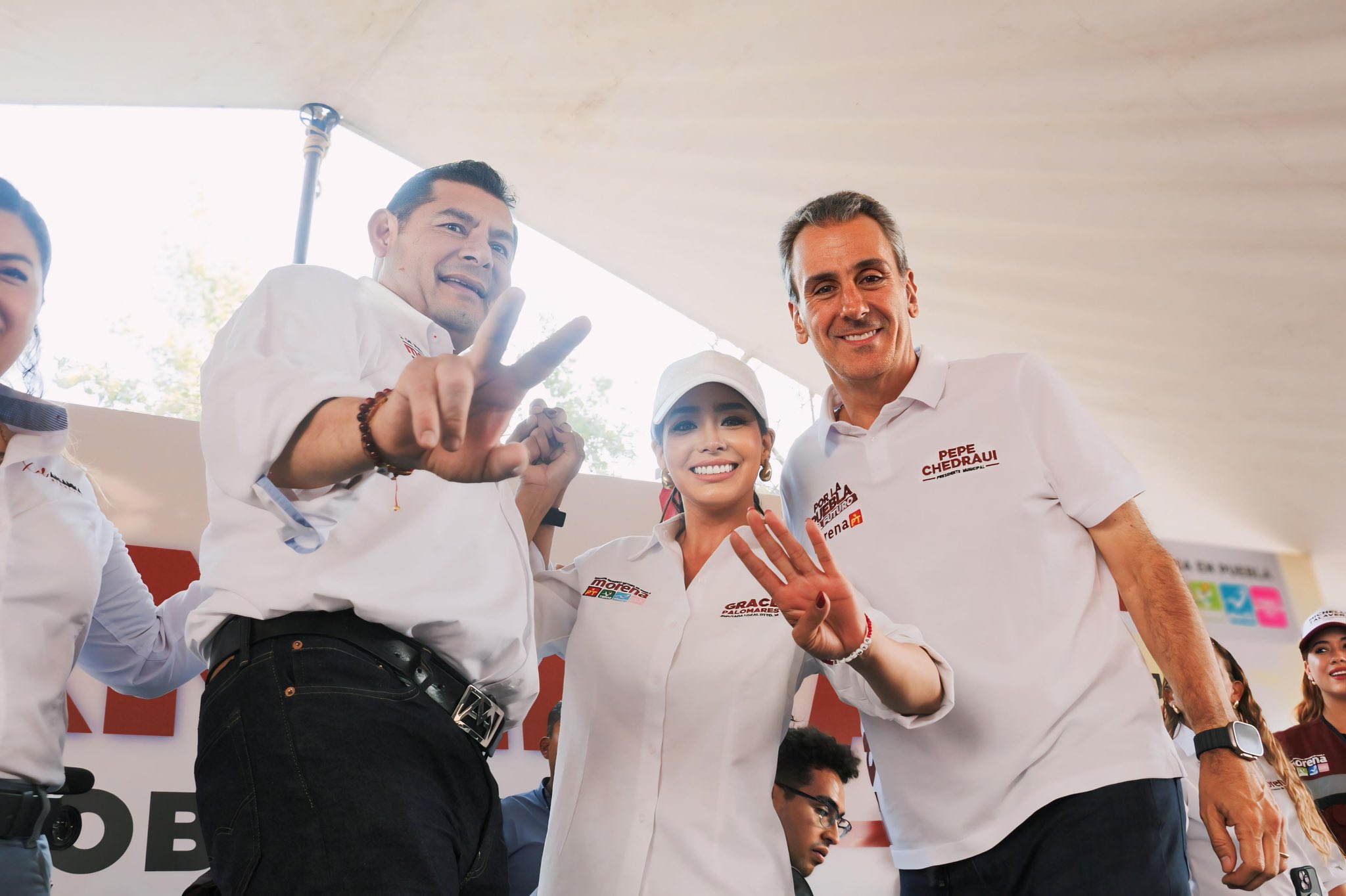 Alejandro Armenta y Pepe Chedraui en eventos para campaña a la gubernatura y presidencia de Puebla
