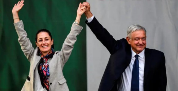 Claudia Sheinbaum y Andrés Manuel López Obrador. 