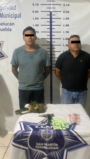 Policía de San Martín Texmelucan: Hombres detenidos por drogas