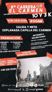 Carrera Callí El Carmen 2024: Detalles, inscripciones y premiación