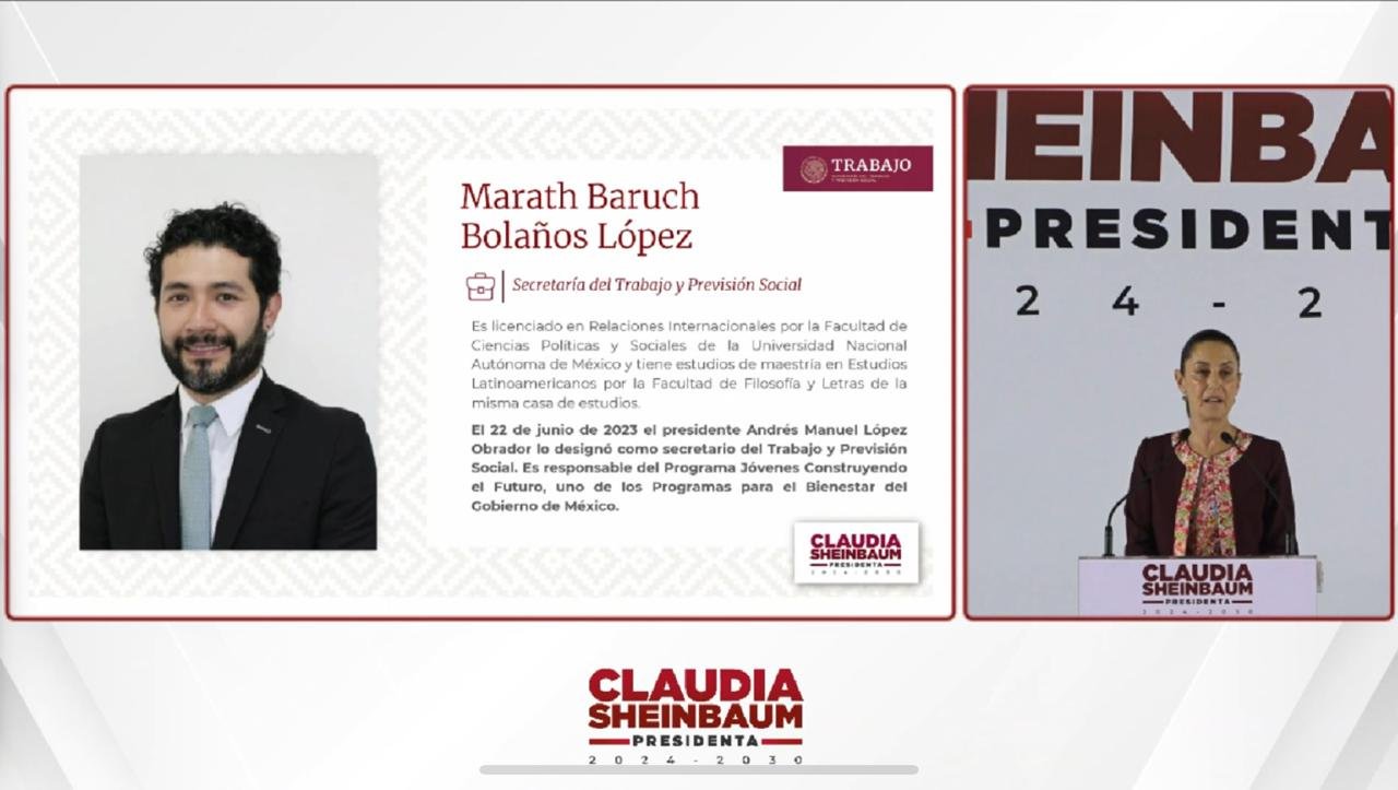 Presentación de Marath Bolaños como titular de la Secretaría de Trabajo y Previsión Social. 