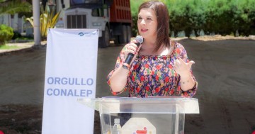 Norma Layón inicia construcción de segundo domo en CONALEP San Martín Texmelucan