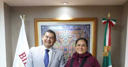 Alejandro Armenta y Ariadna Montiel abordan colaboración para programas sociales en Puebla