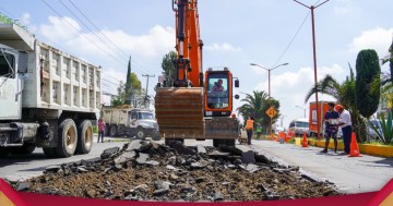 Avances en pavimentación y drenaje en San Martín Texmelucan