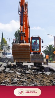 Avances en pavimentación y drenaje en San Martín Texmelucan