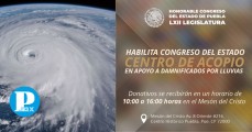 Congreso del Estado habilita Centro de Acopio para damnificados por lluvias 