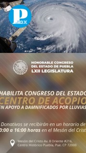 Congreso del Estado habilita Centro de Acopio para damnificados por lluvias 