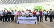 Sergio Salomón preside inauguración del techado en la secundaria general “Ricardo Flores Magón”