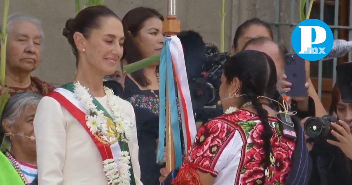 Claudia Sheinbaum recibe bastón de mando