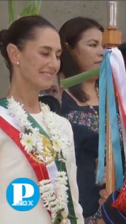 La presidenta Claudia Sheinbaum recibe bastón de mando