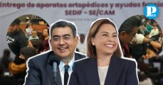 Salomón y Gaby Bonilla entregan aparatos ortopédicos en Puebla