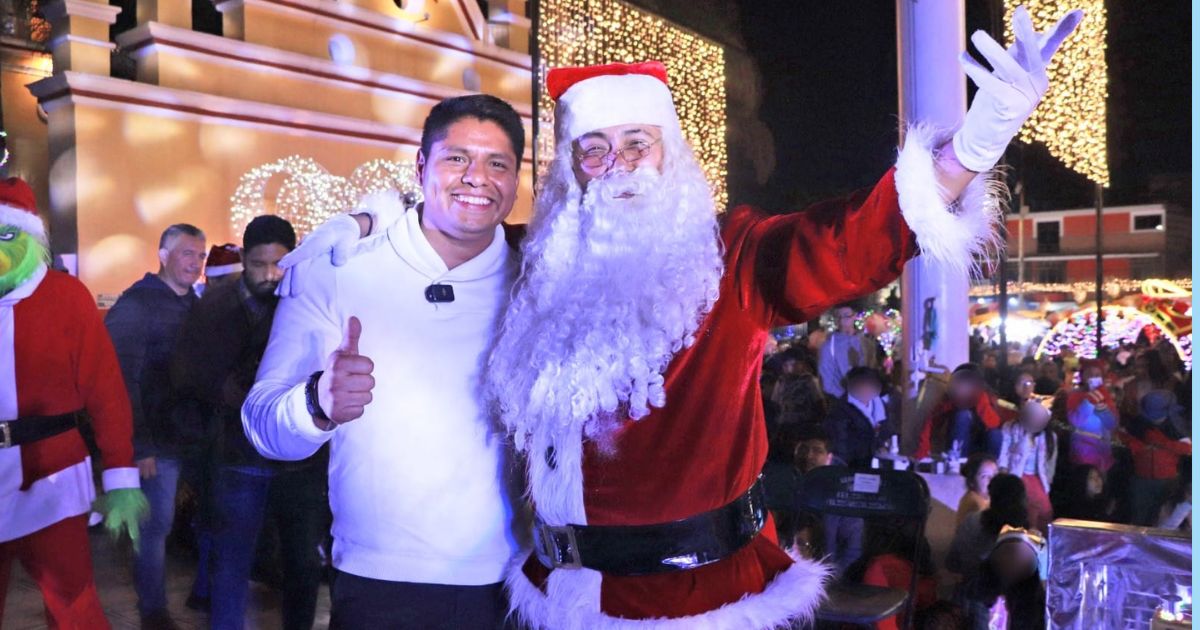 Omar Muñoz enciende la Navidad en Cuautlancingo 