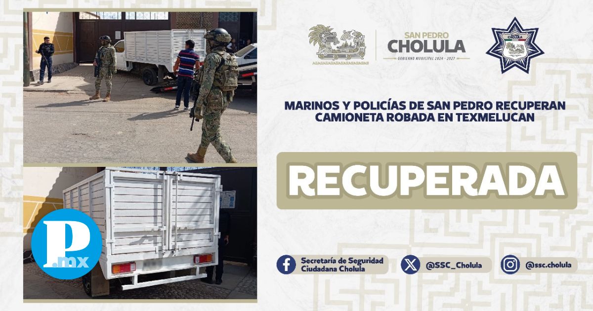 Recuperan camioneta robada en Texmelucan gracias a patrullajes coordinados