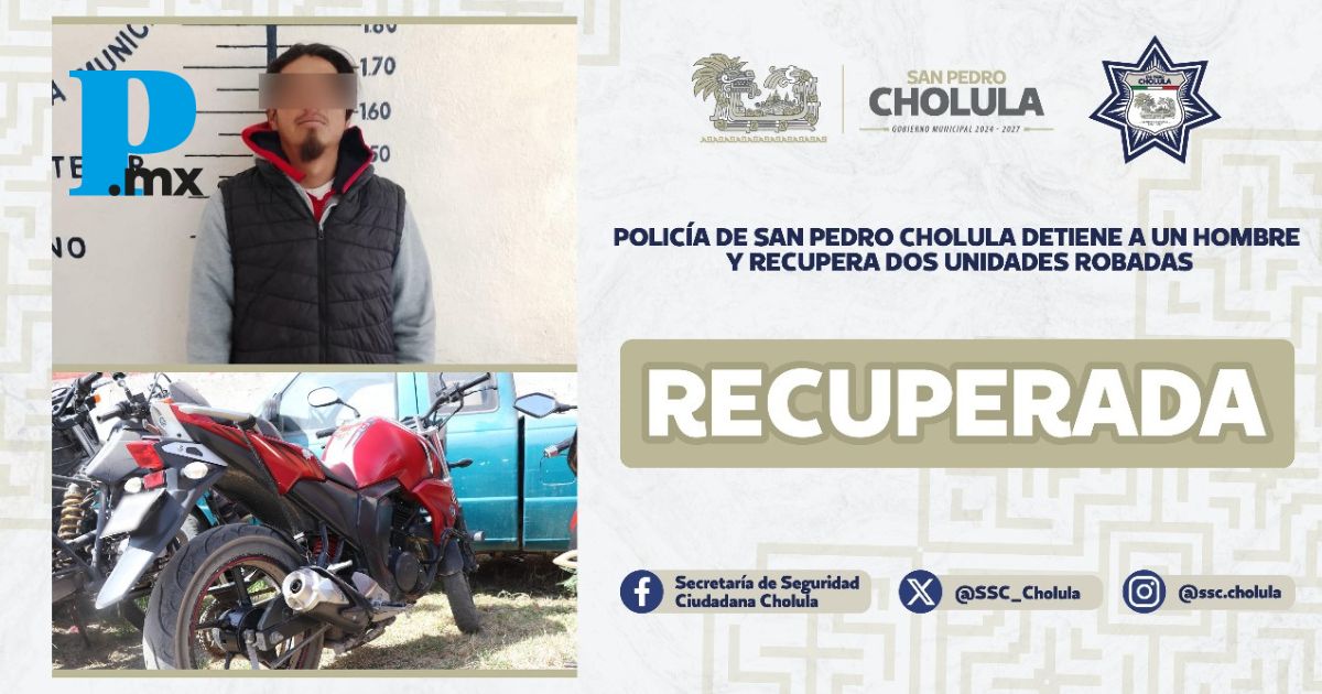 SSC Cholula recupera dos vehículos con reporte de robo