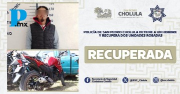 SSC Cholula recupera dos vehículos con reporte de robo