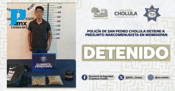 Detienen a joven por posesión de droga en Santiago Momoxpan