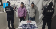 Policía de Texmelucan detienen a dos por portación de arma de fuego