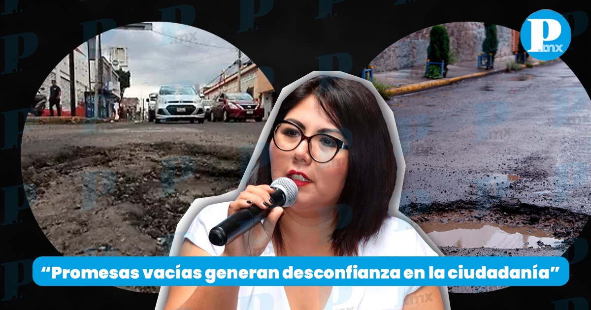 Genoveva Huerta crítica promesa de Chedraui sobre eliminar baches en Puebla