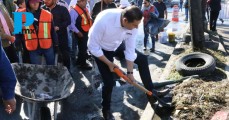 Gobernador Armenta lidera jornada de limpieza en la Carretera Puebla-Tlaxcala