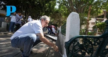 El Gobierno de Puebla embellece parque de San Jerónimo Caleras