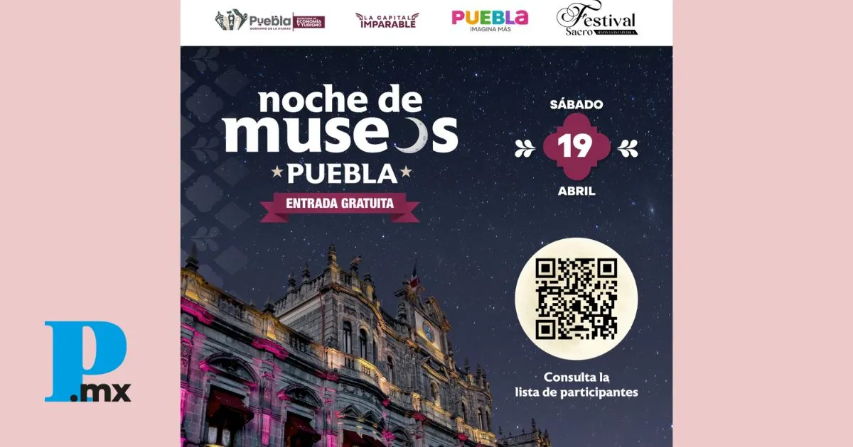 Tercera Noche de Museos 2025, este sábado en la ciudad de Puebla